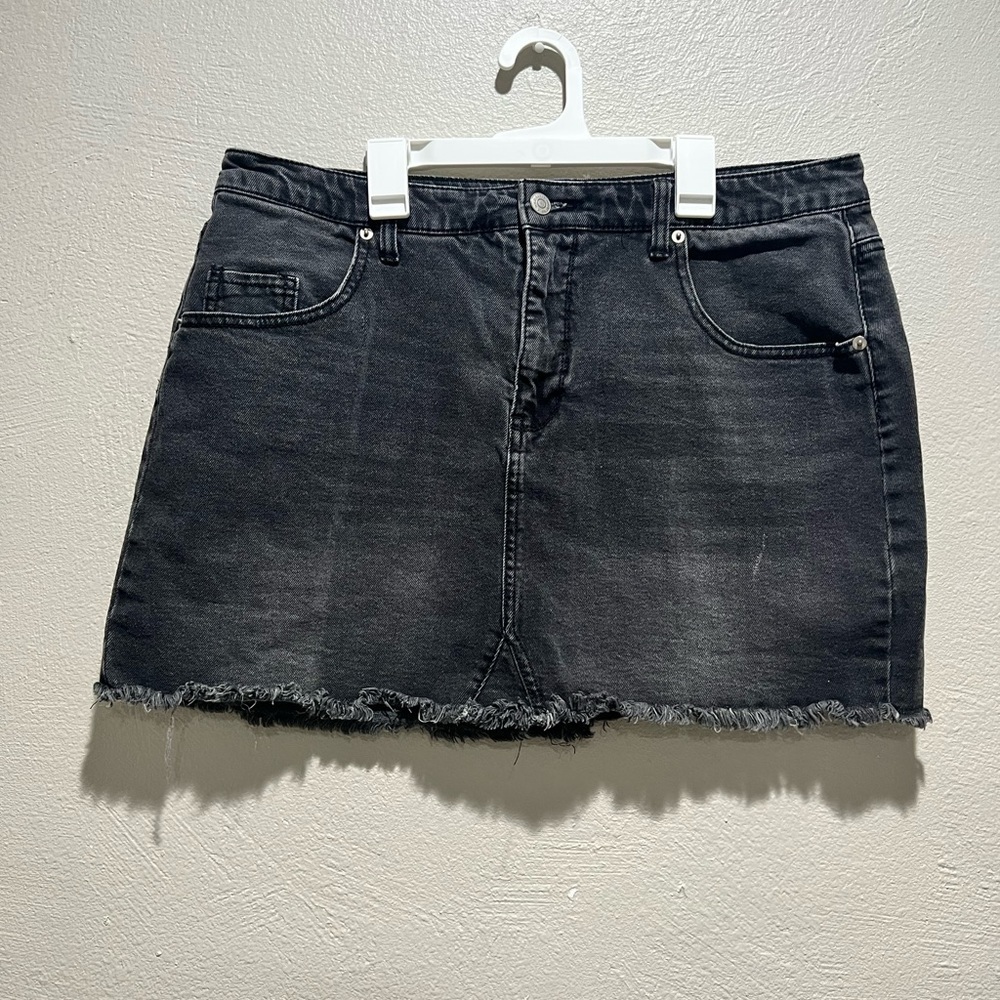 Wild Fable Gray Denim Jean Midi Skirt